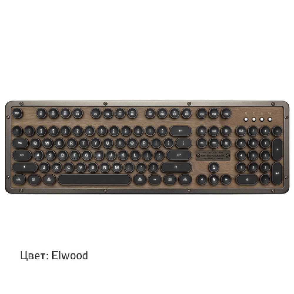 Azio Luxury Vintage Keyboard. Винтажная клавиатура с подсветкой и натуральной кожей